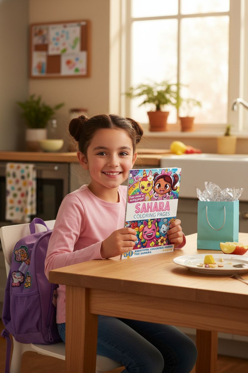 Sahara coloring book in use