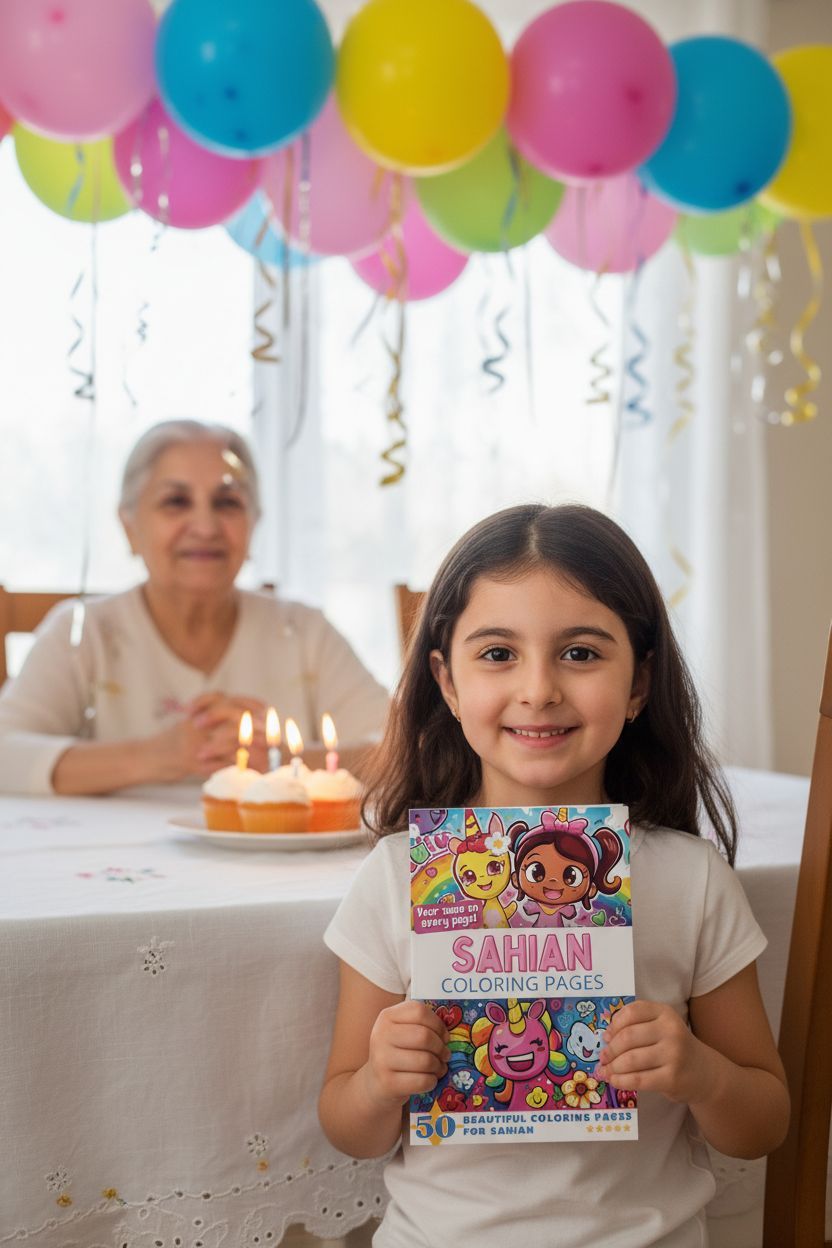 Sahian coloring book in use