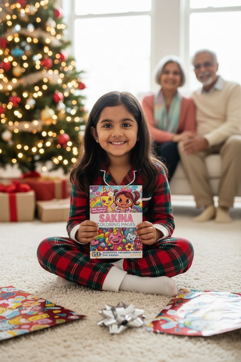 Sakina Christmas coloring pages gift