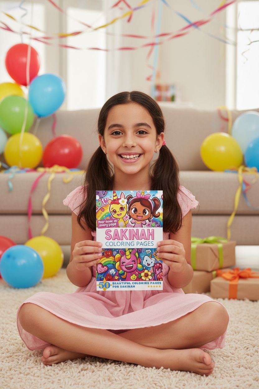 Sakinah coloring book in use