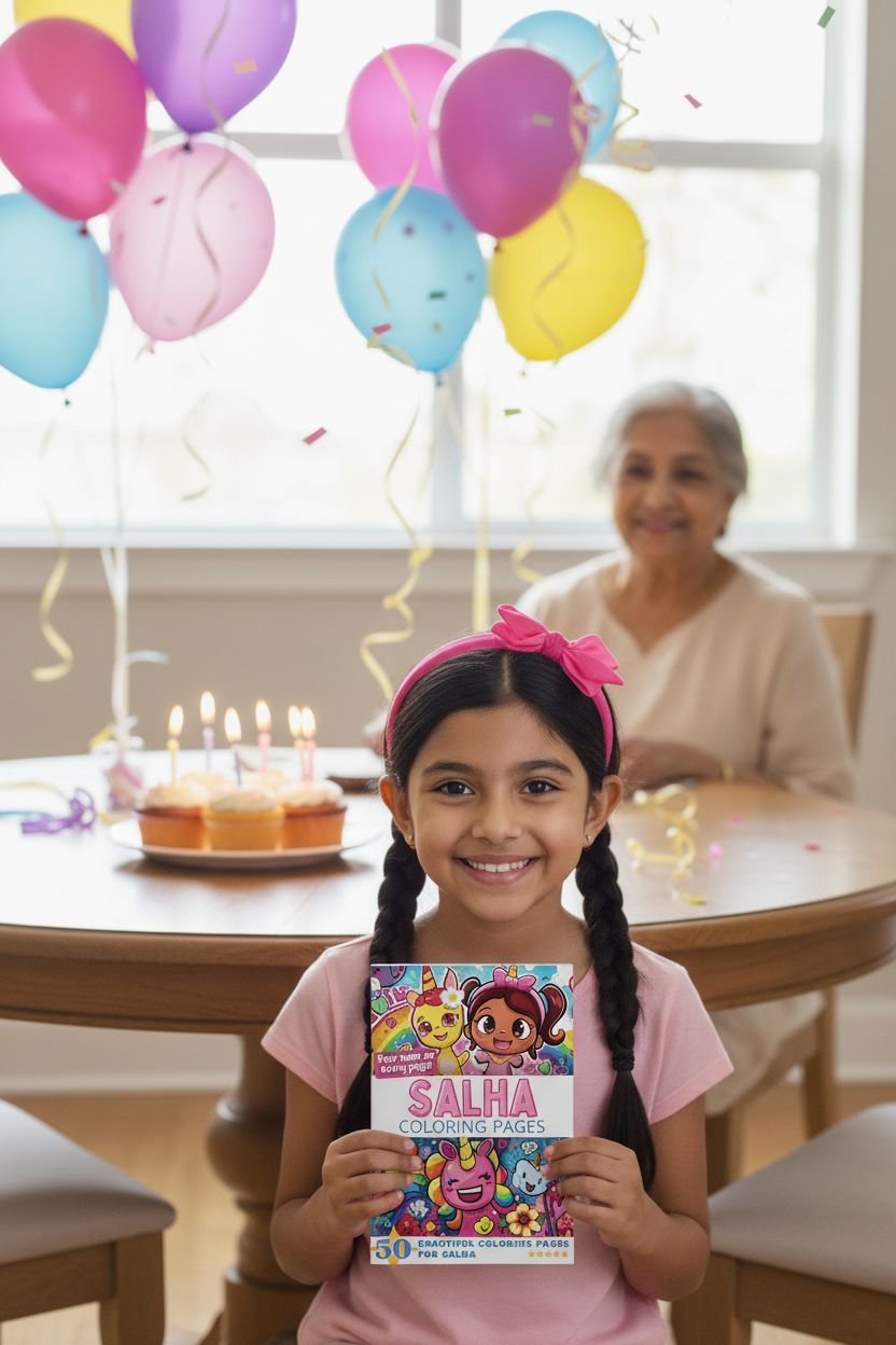 Salha coloring book in use