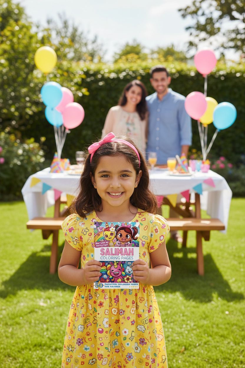 Salimah coloring book in use