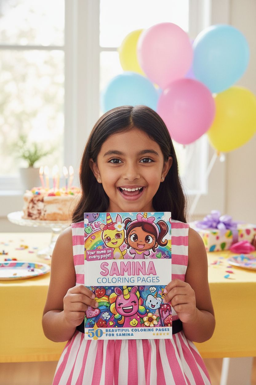 Samina coloring book in use
