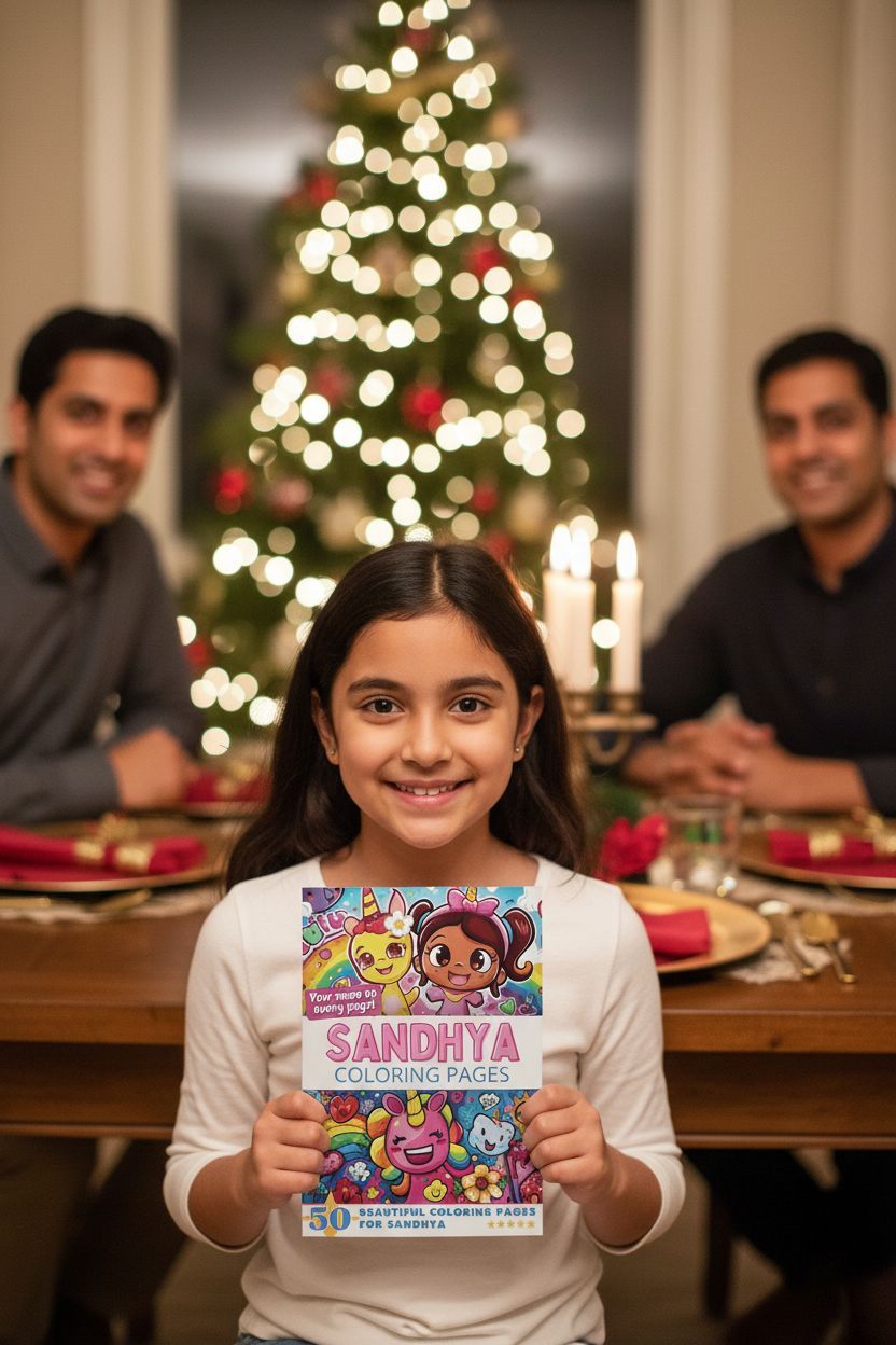 Sandhya Christmas coloring pages gift