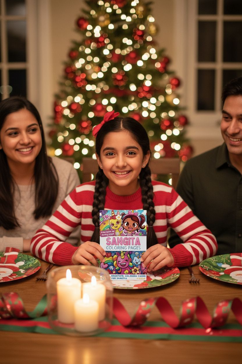 Sangita Christmas coloring pages gift
