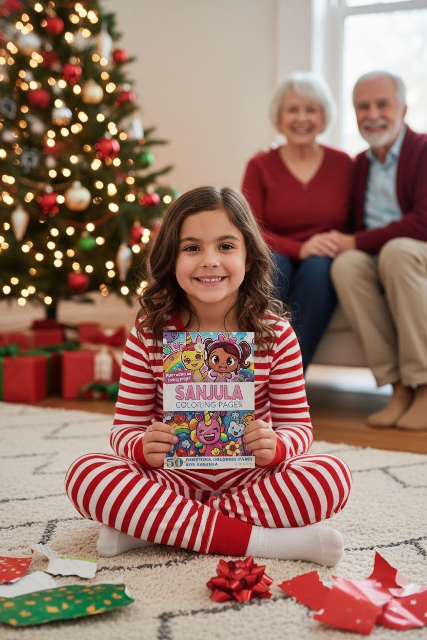 Sanjula Christmas coloring pages gift