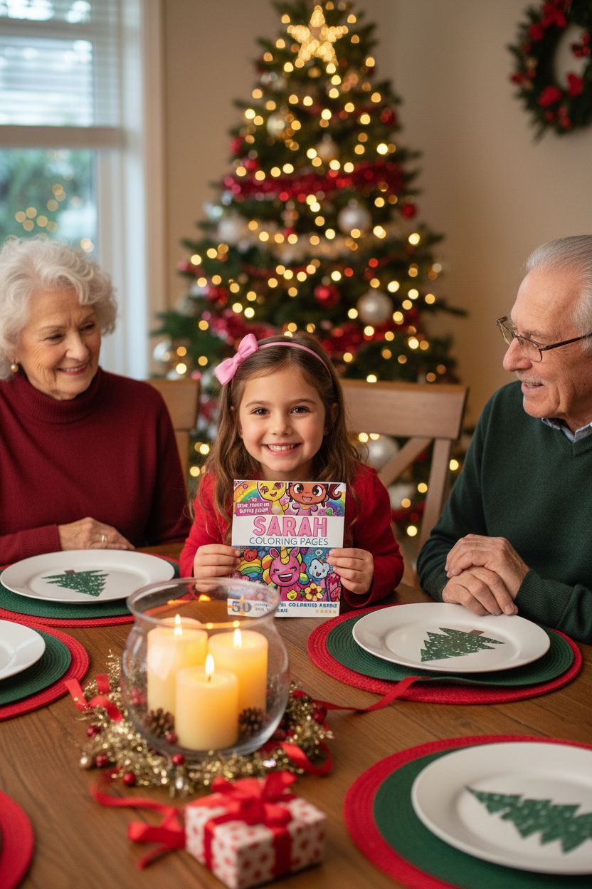 Sarah Christmas coloring pages gift