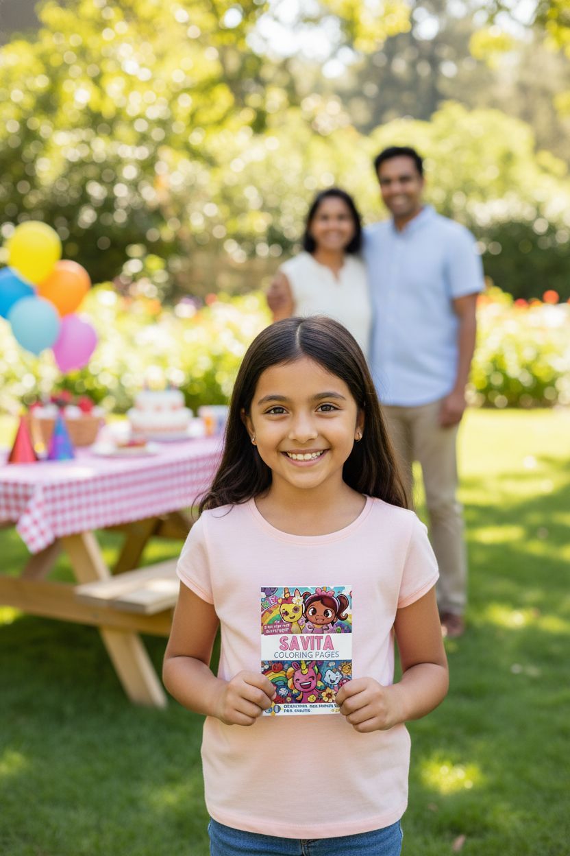 Savita coloring book in use