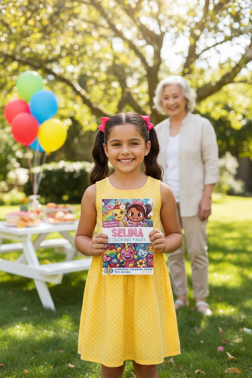 Selima coloring book in use
