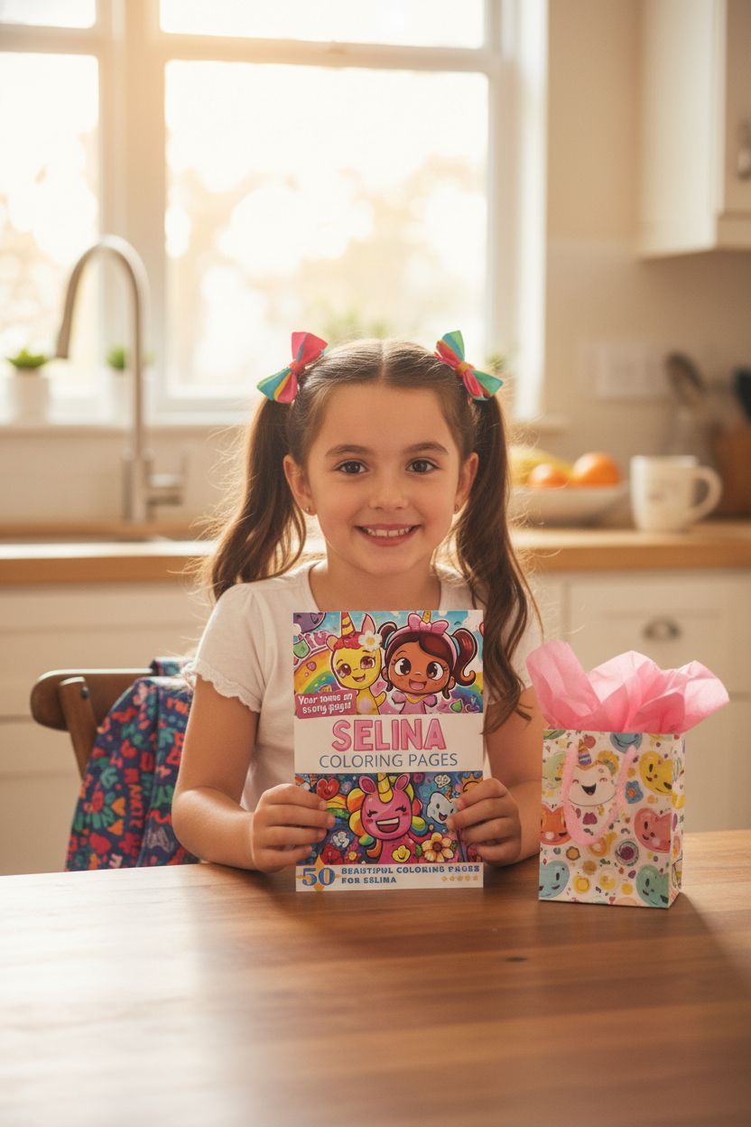 Selina coloring book in use
