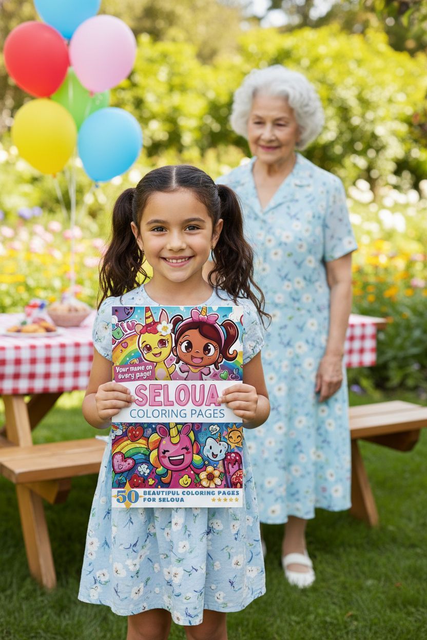 Seloua coloring book in use