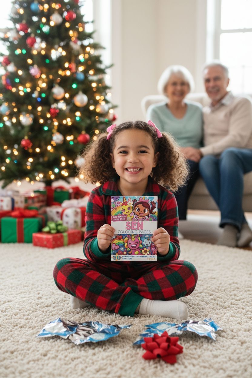 Sen Christmas coloring pages gift