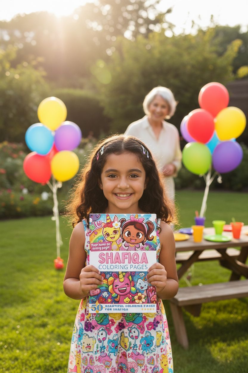 Shafiqa coloring book in use