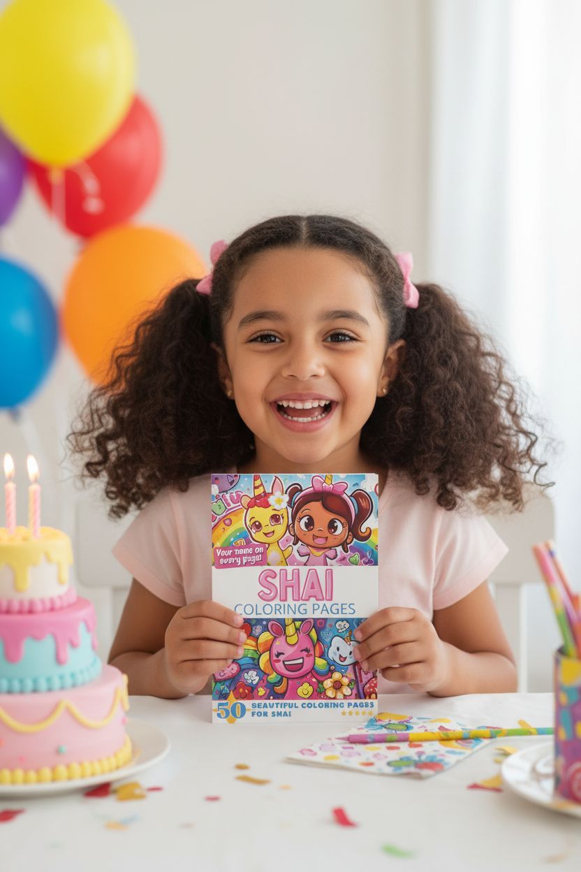 Shai coloring book in use
