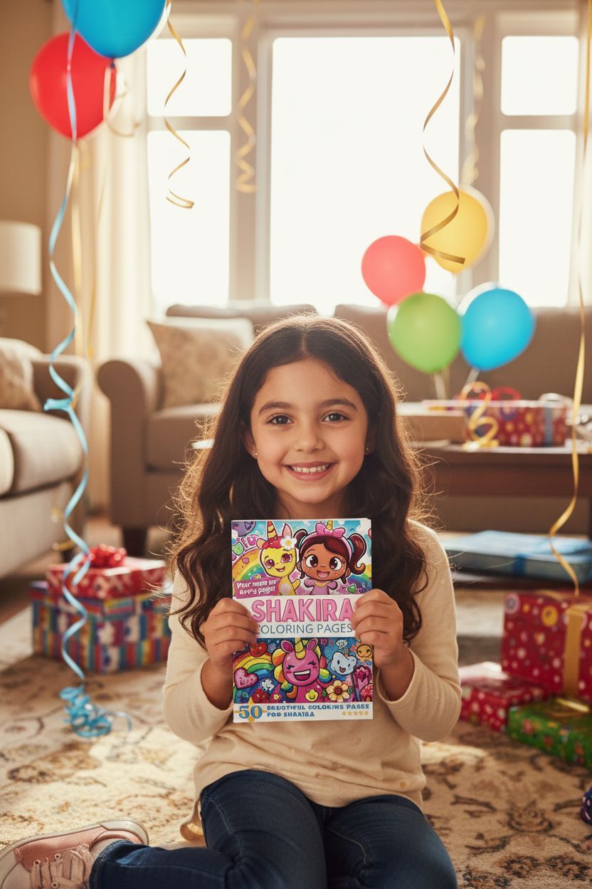 Shakira coloring book in use