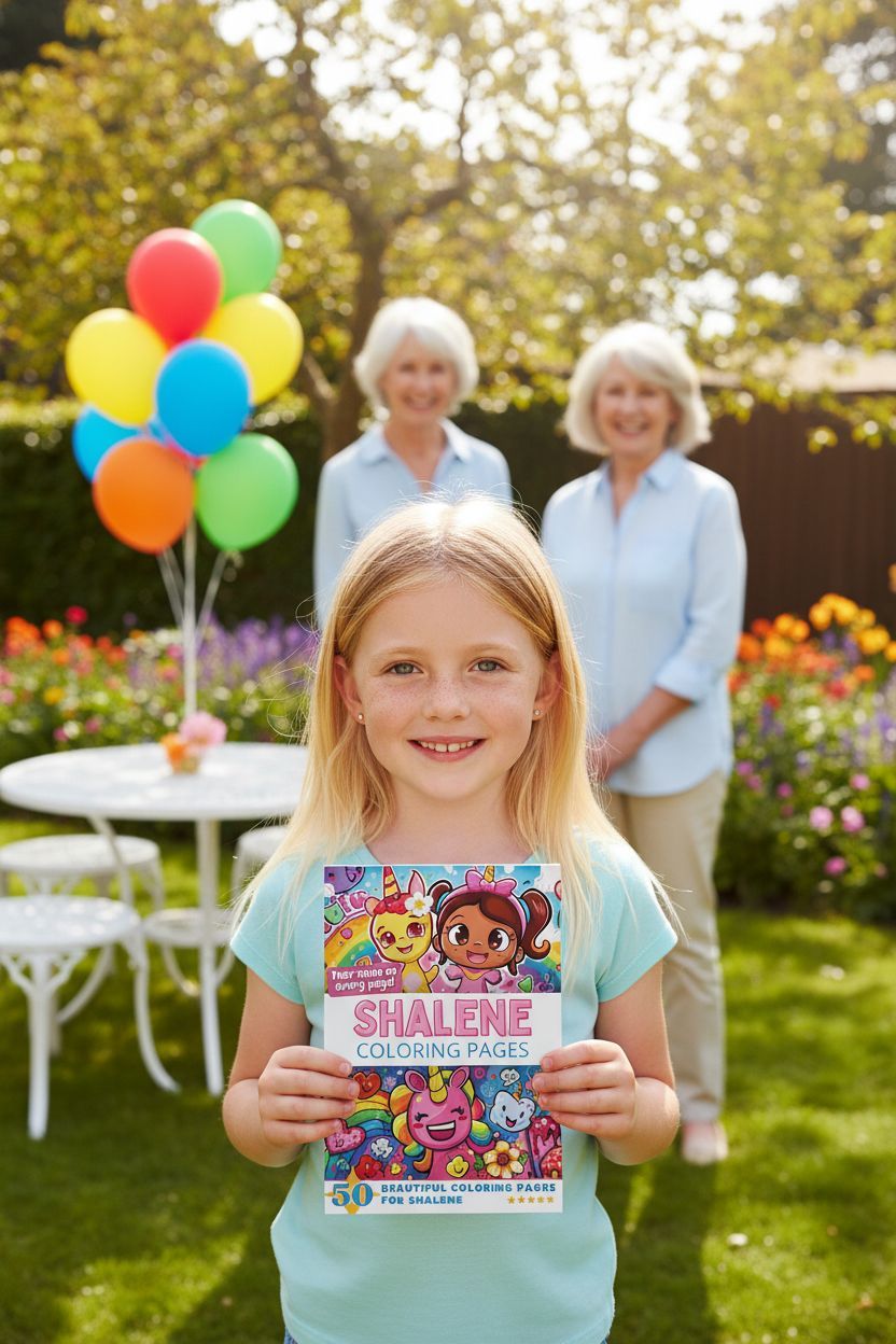Shalene coloring book in use