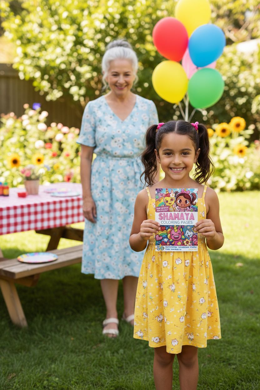 Shamaya coloring book in use
