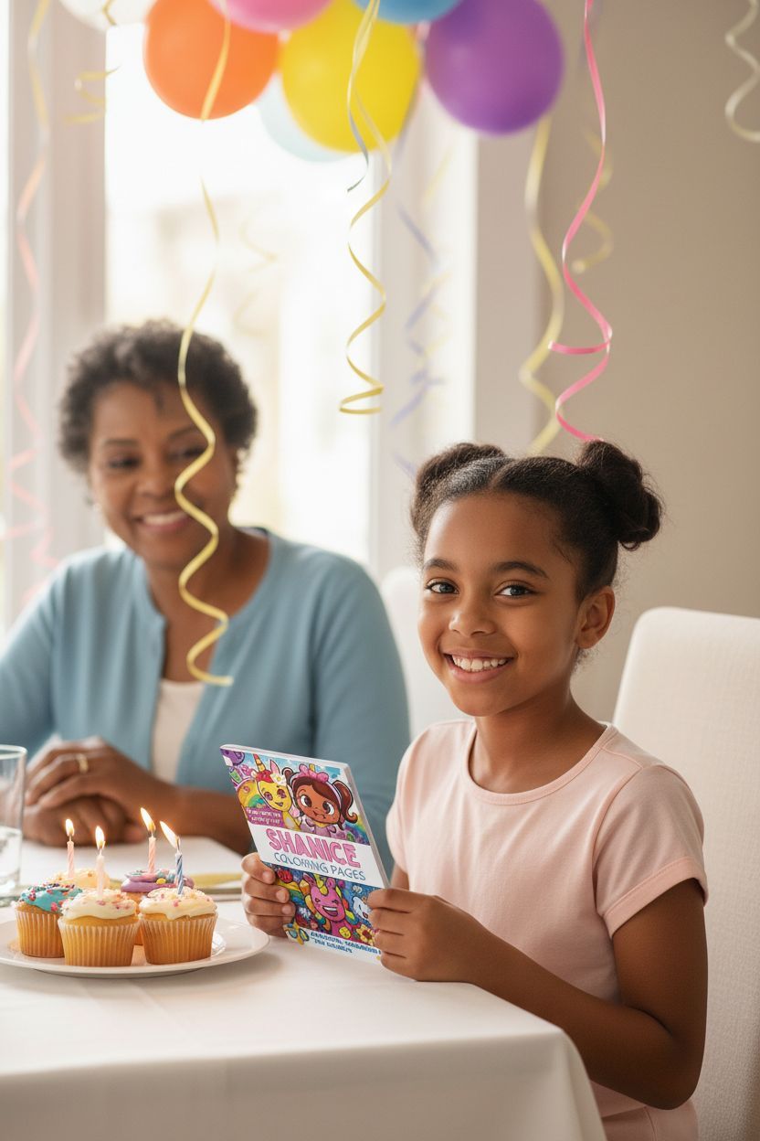 Shanice coloring book in use