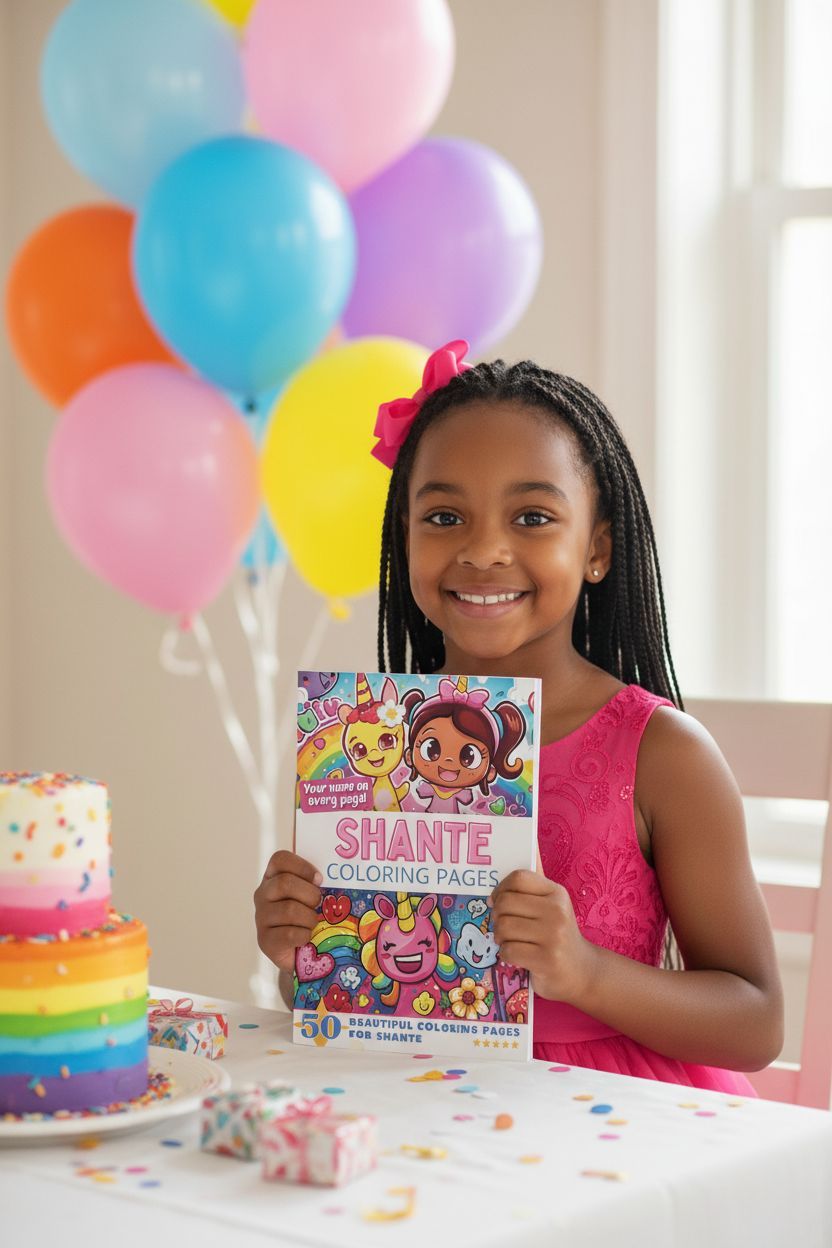 Shante coloring book in use