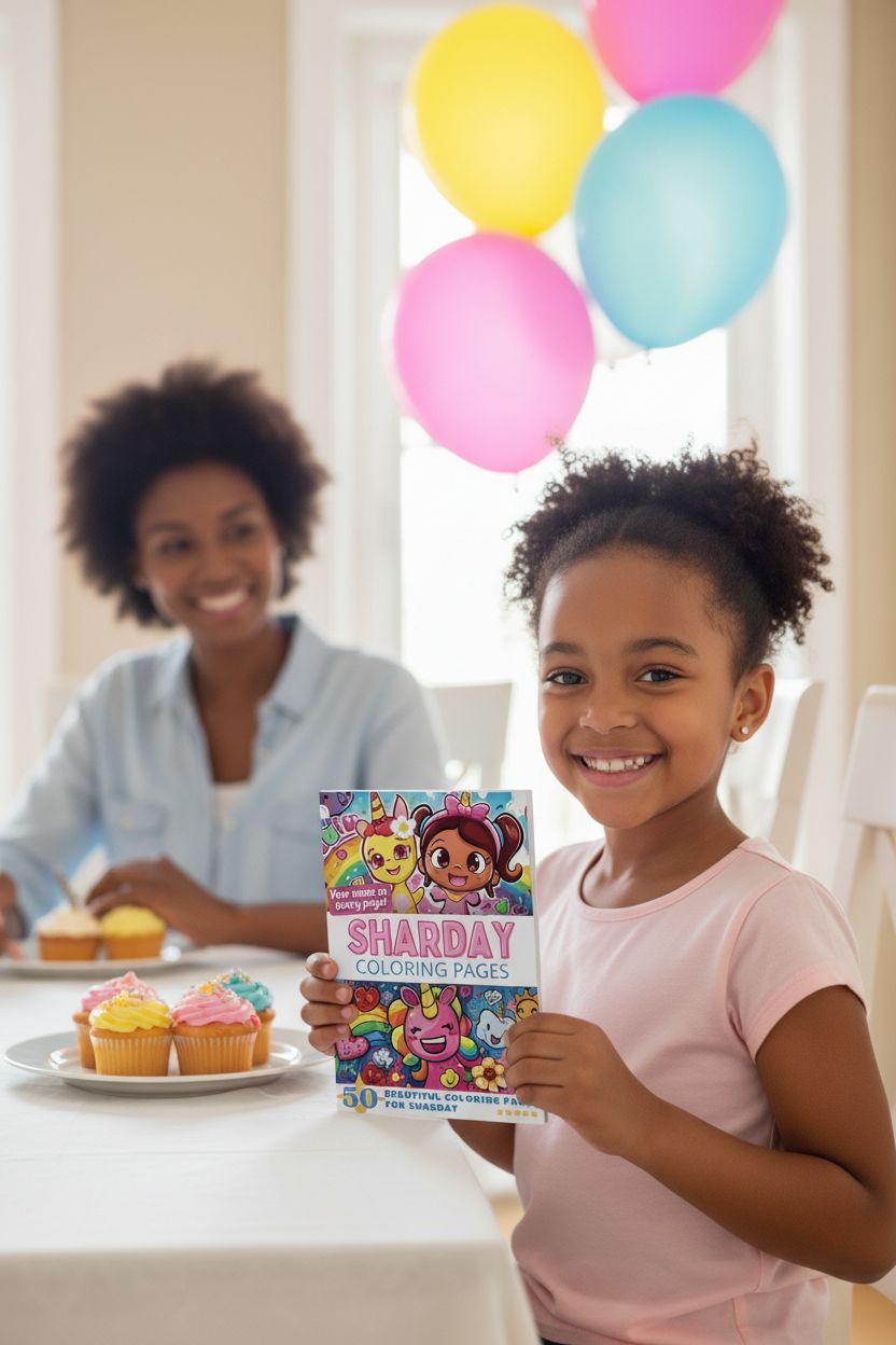 Sharday coloring book in use