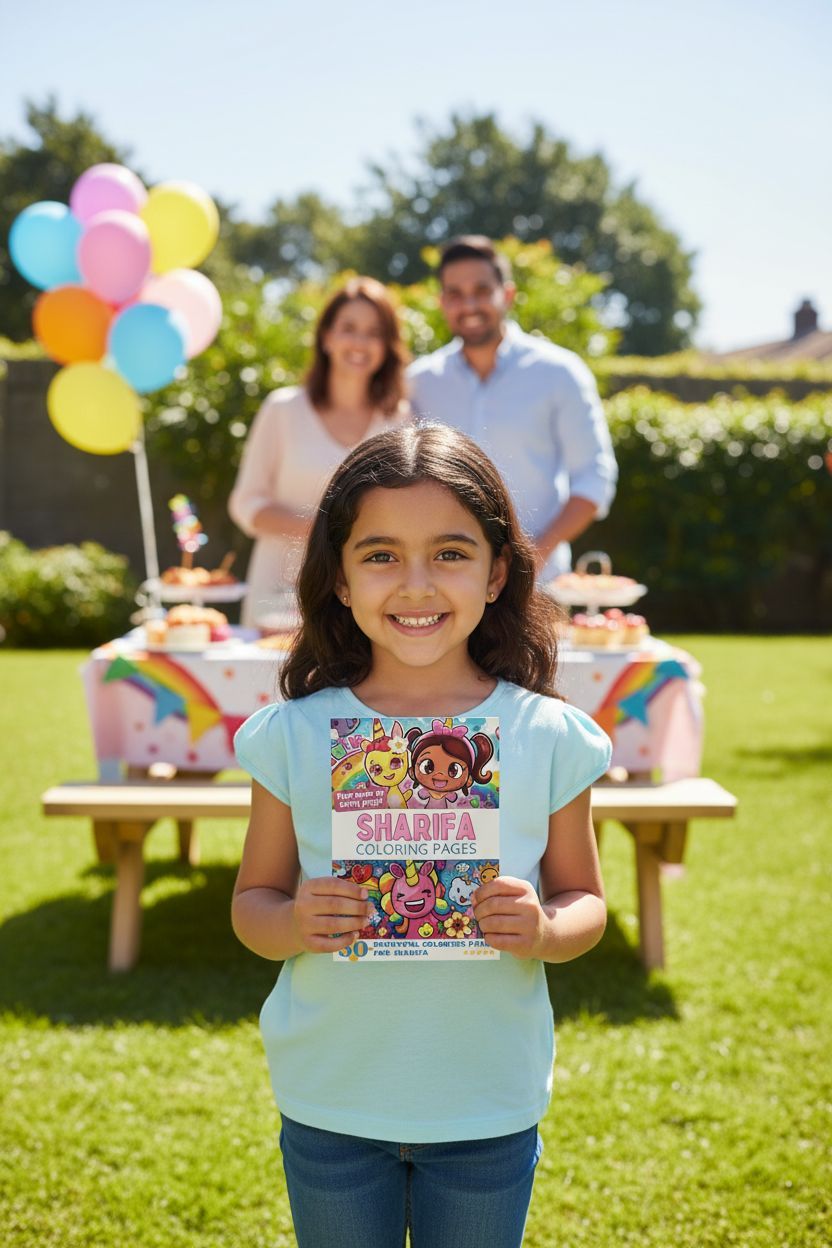 Sharifa coloring book in use