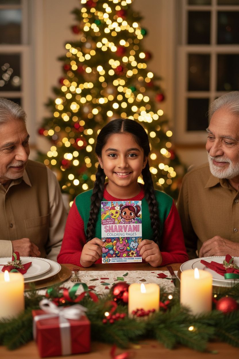 Sharvani Christmas coloring pages gift