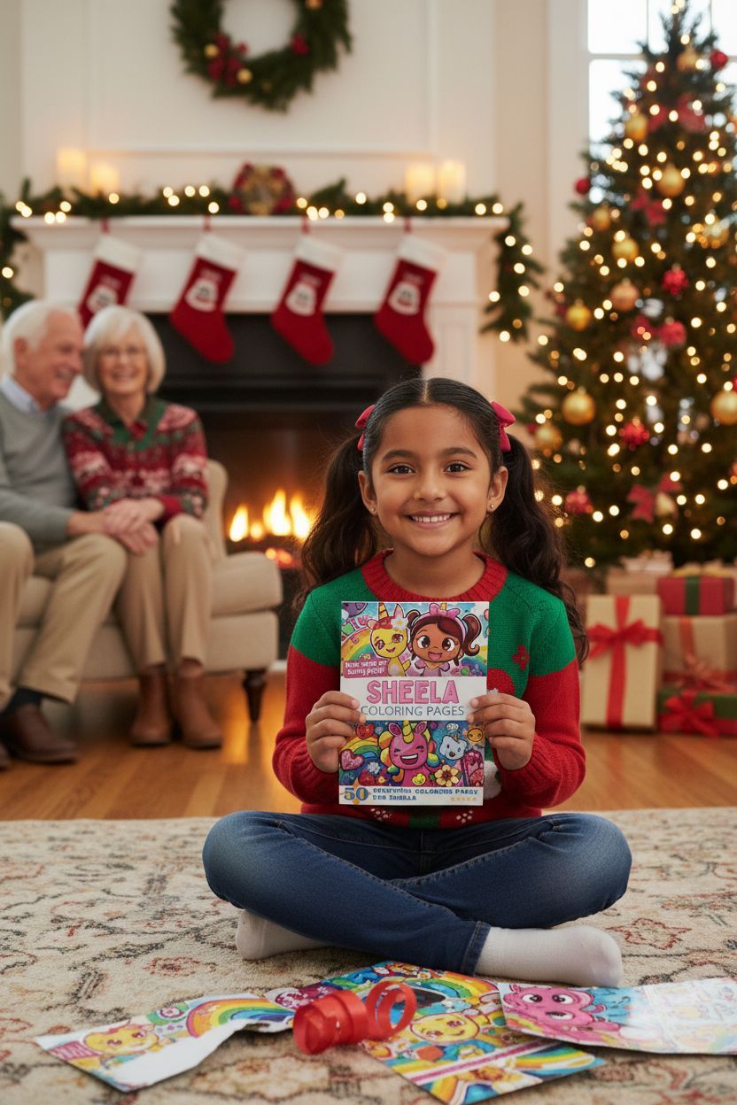 Sheela Christmas coloring pages gift