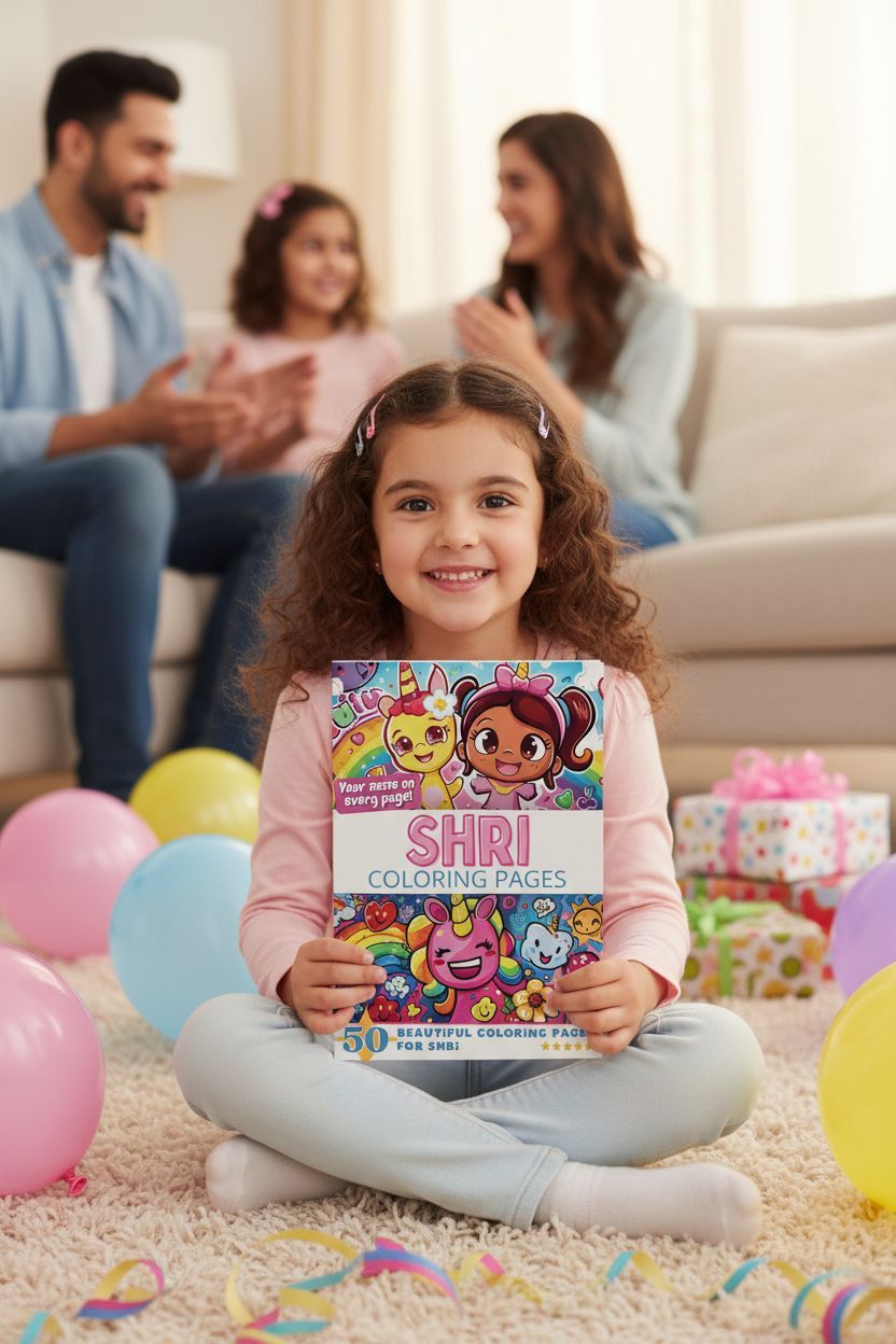 Shri coloring book in use