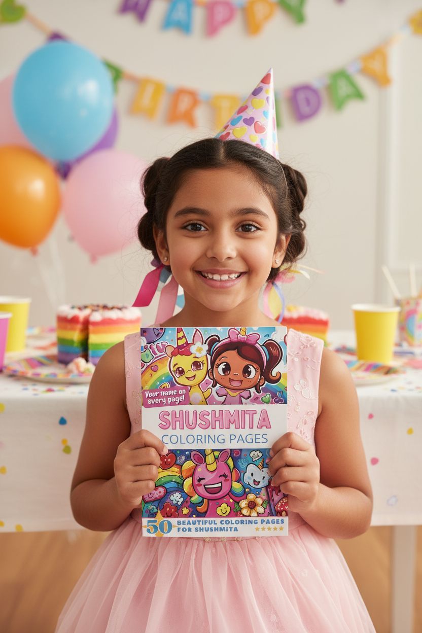 Shushmita coloring book in use