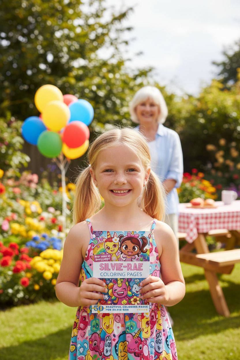 Silvie-Rae coloring book in use