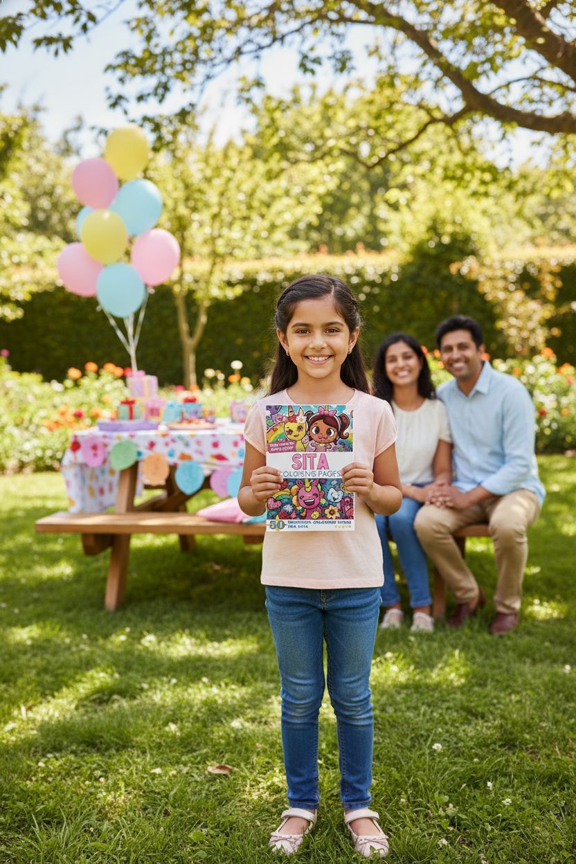 Sita coloring book in use