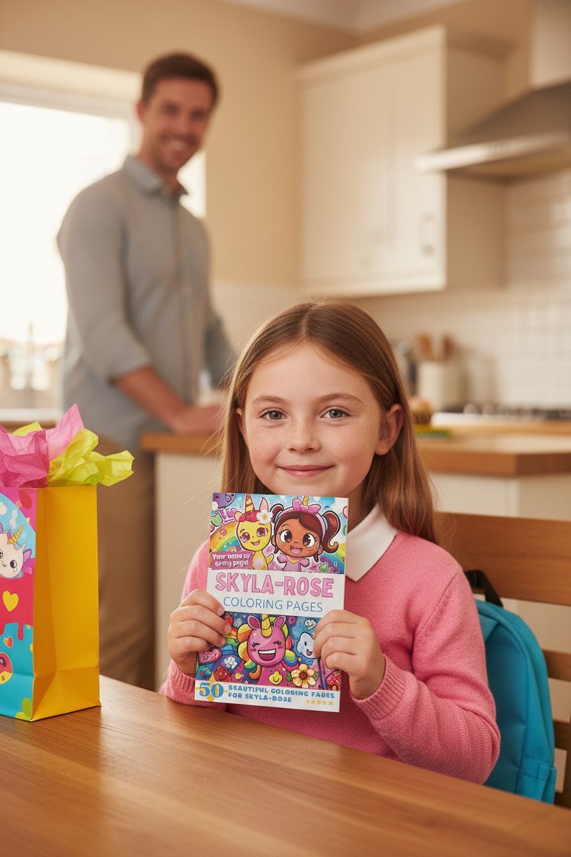 Skyla-Rose coloring book in use