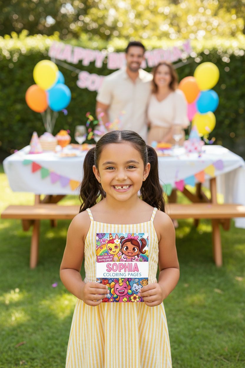 Sophia coloring book in use