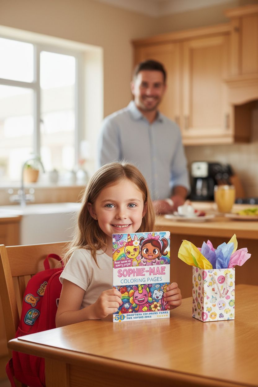 Sophie-Mae coloring book in use