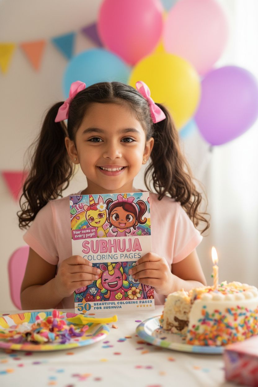 Subhuja coloring book in use