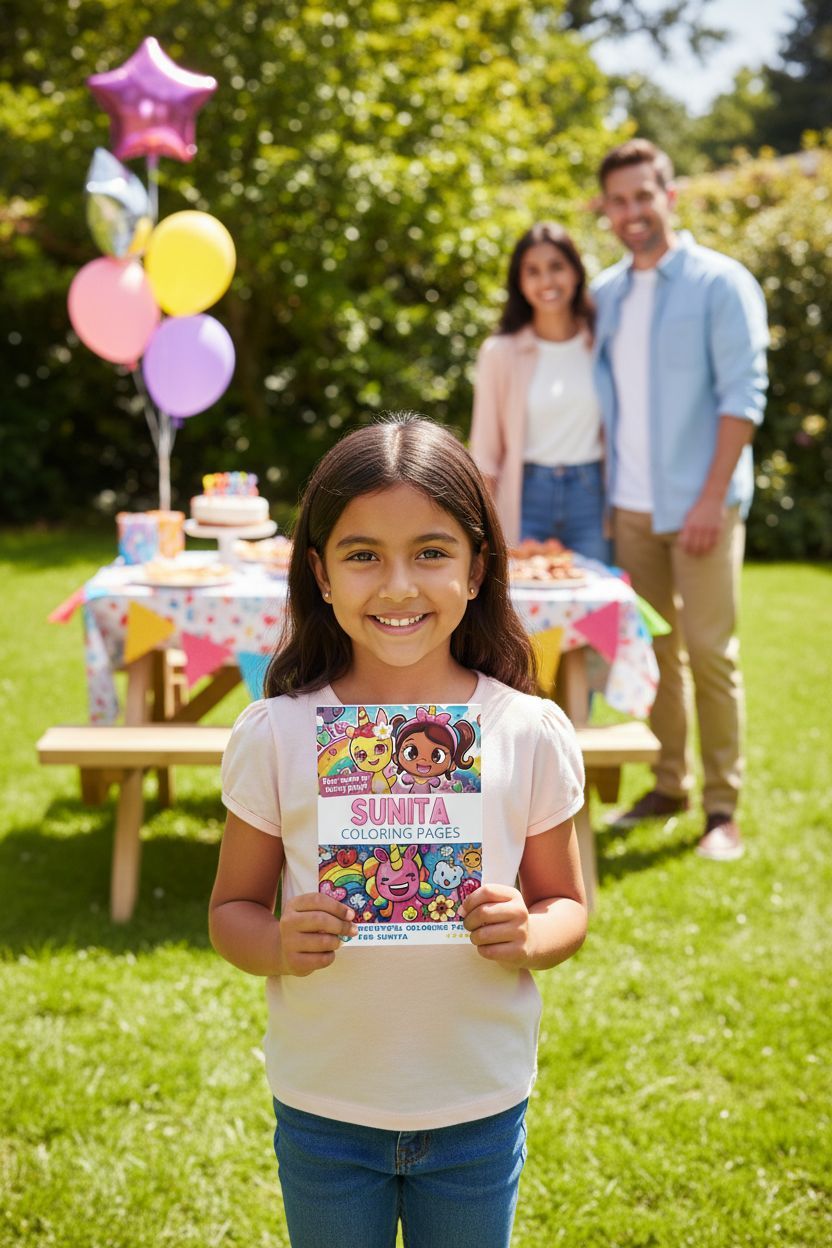 Sunita coloring book in use