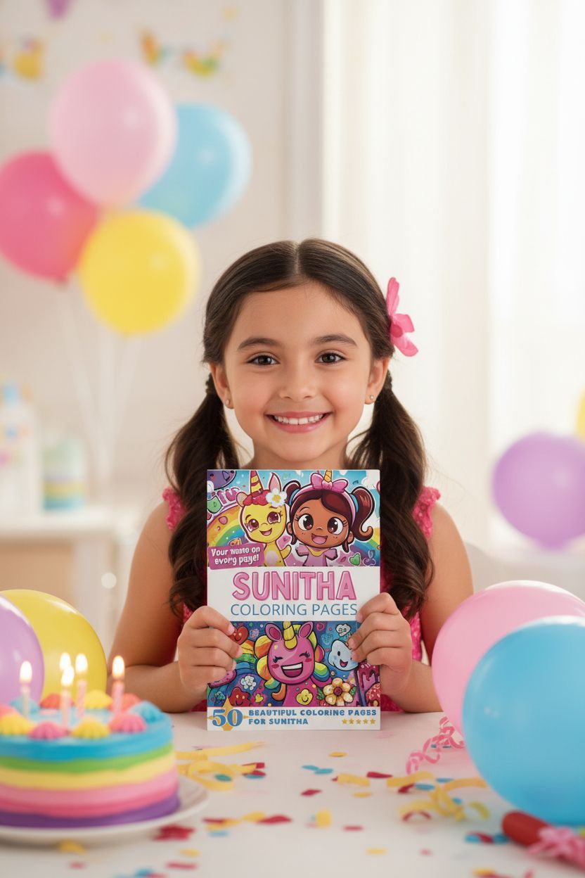 Sunitha coloring book in use