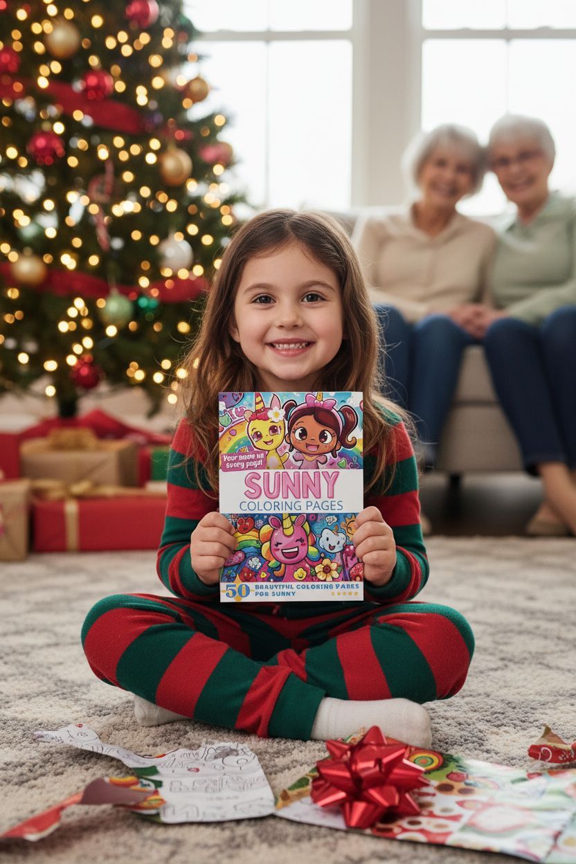 Sunny Christmas coloring pages gift