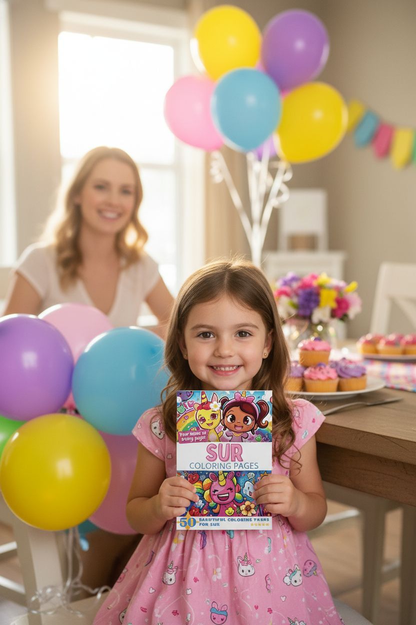 Sur coloring book in use