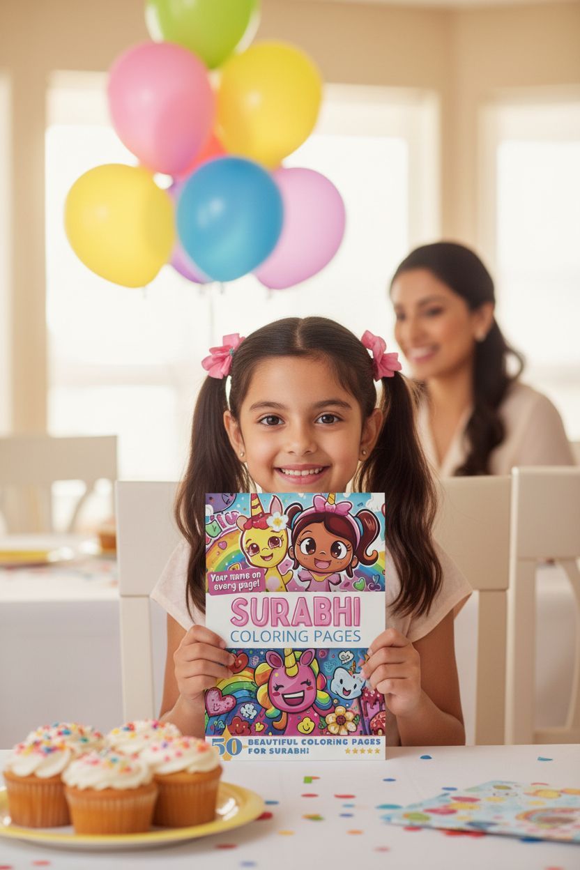Surabhi coloring book in use