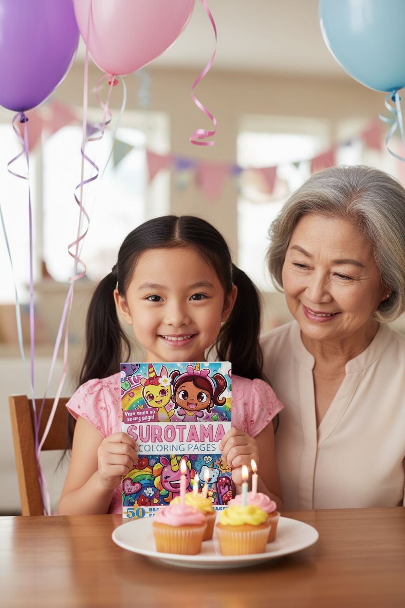 Surotama coloring book in use