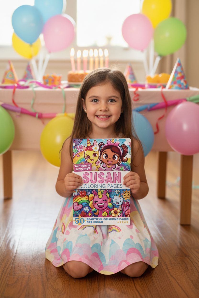 Susan coloring book in use