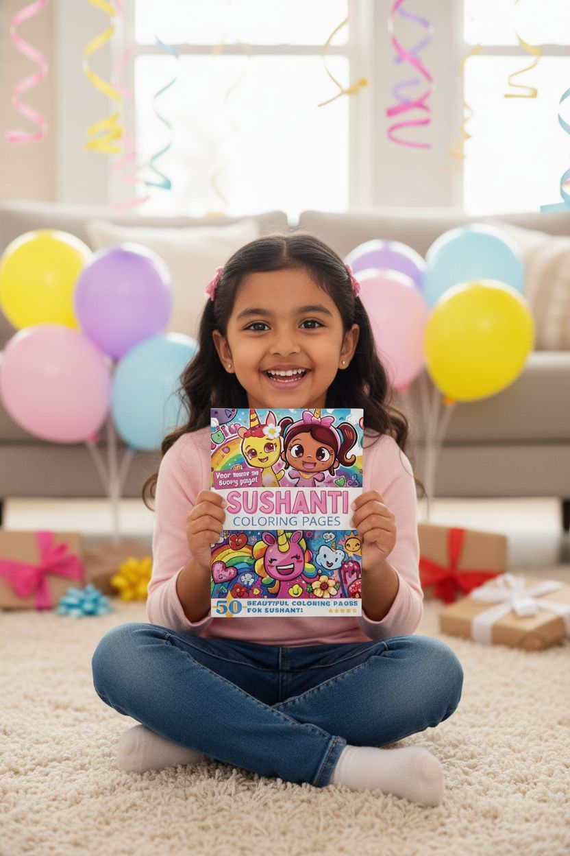 Sushanti coloring book in use