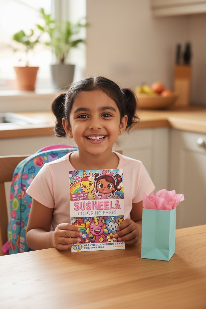 Susheela coloring book in use