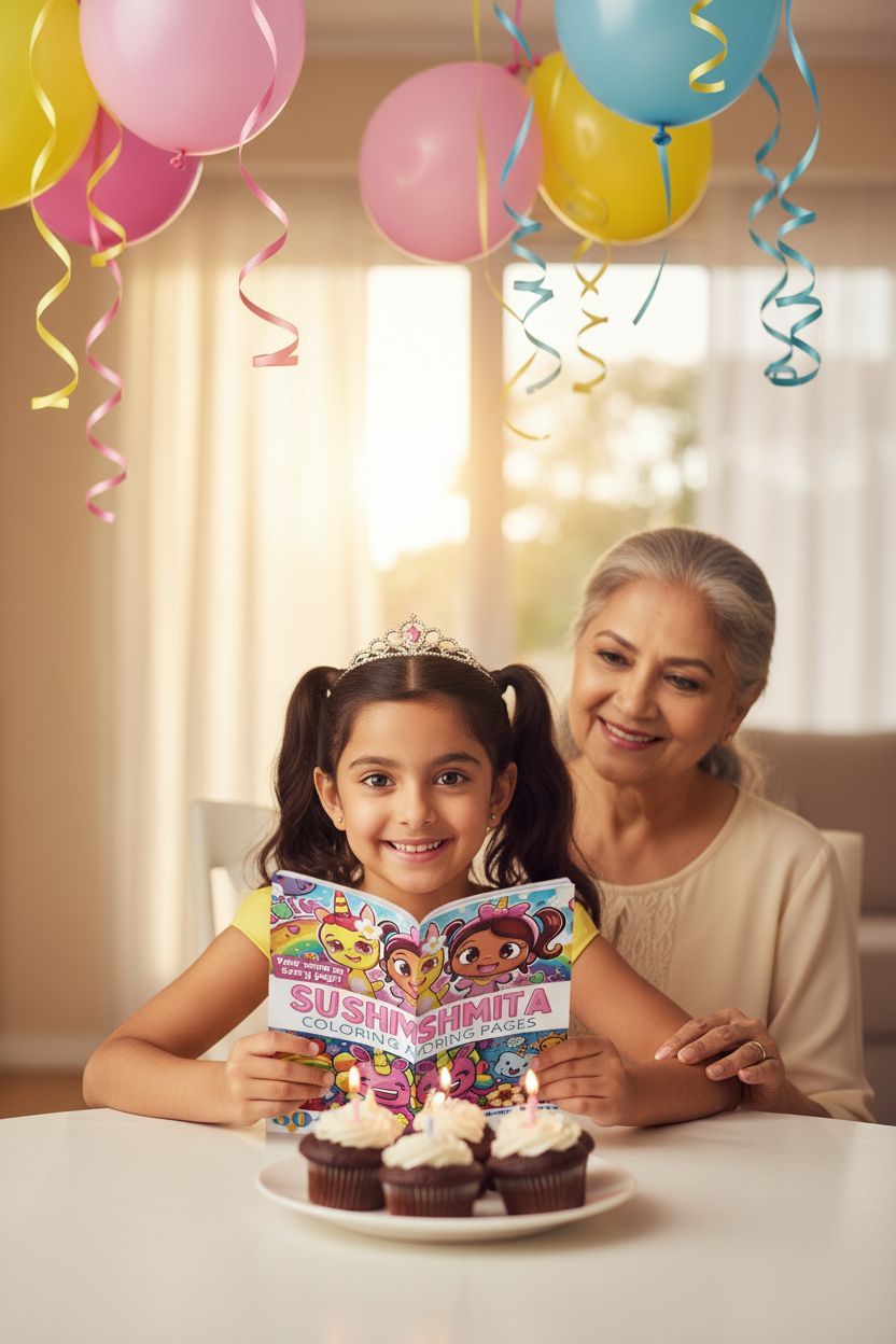 Sushmita coloring book in use