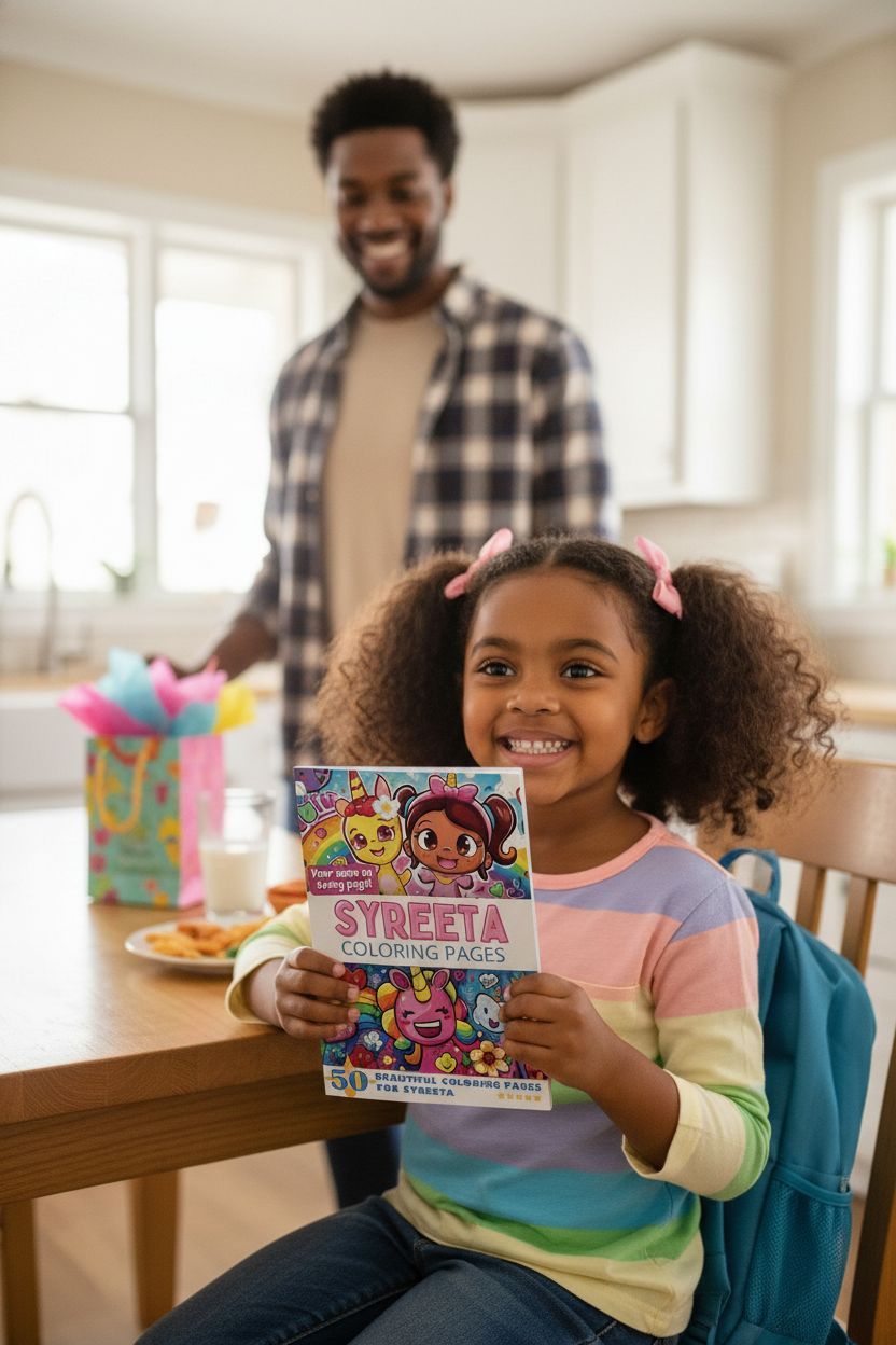 Syreeta coloring book in use