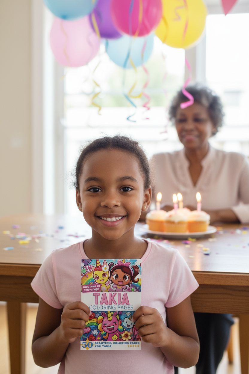 Takia coloring book in use
