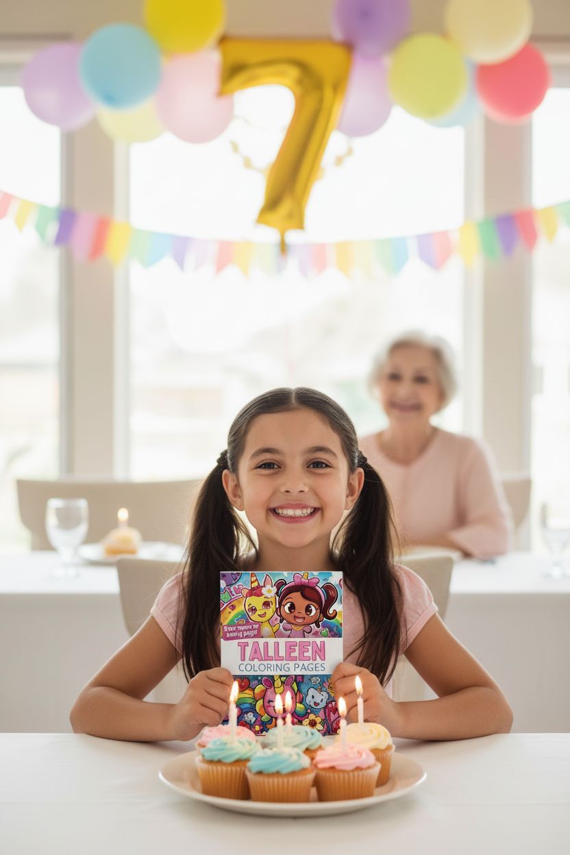 Talleen coloring book in use