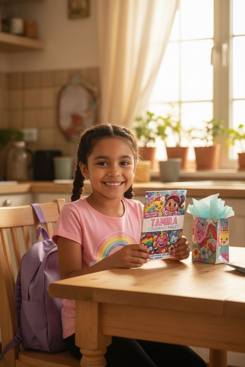 Tamira coloring book in use