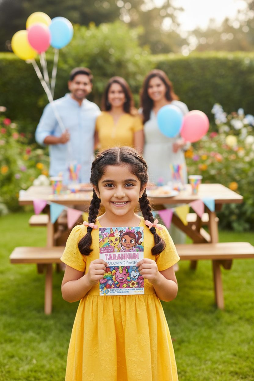 Tarannum coloring book in use